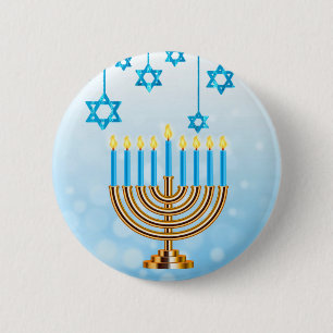 Bóton Redondo 5.08cm Hanukkah feliz Menorah