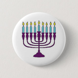 Bóton Redondo 5.08cm Hanukkah Menorah