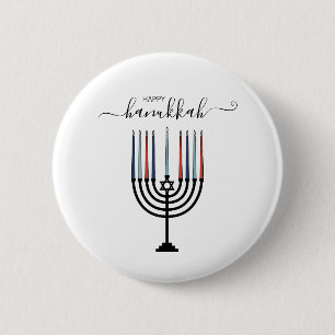 Bóton Redondo 5.08cm Hanukkah Menorah Holiday Pinback Botão