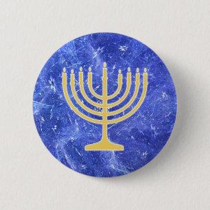 Bóton Redondo 5.08cm Hanukkah Snowstorm Menorah