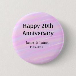 Bóton Redondo 5.08cm Happy 20th anniversary pink purple pastel name bol