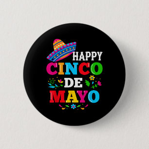 Bóton Redondo 5.08cm Happy 5 De Mayo Permite Fiesta Viva México Cinco D