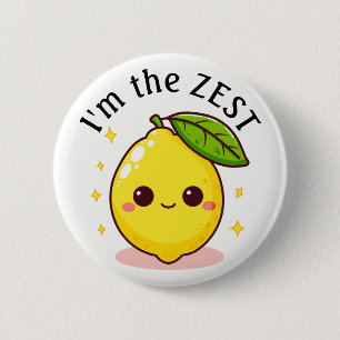 Bóton Redondo 5.08cm Happy Lemon I'm The Zest Personalizado