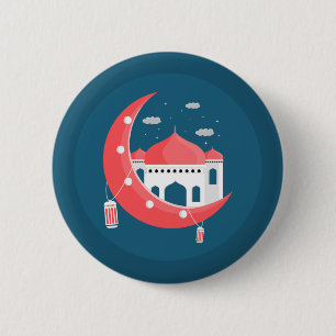 Bóton Redondo 5.08cm Happy Ramadan Kareem Elegante Presente do Crescent