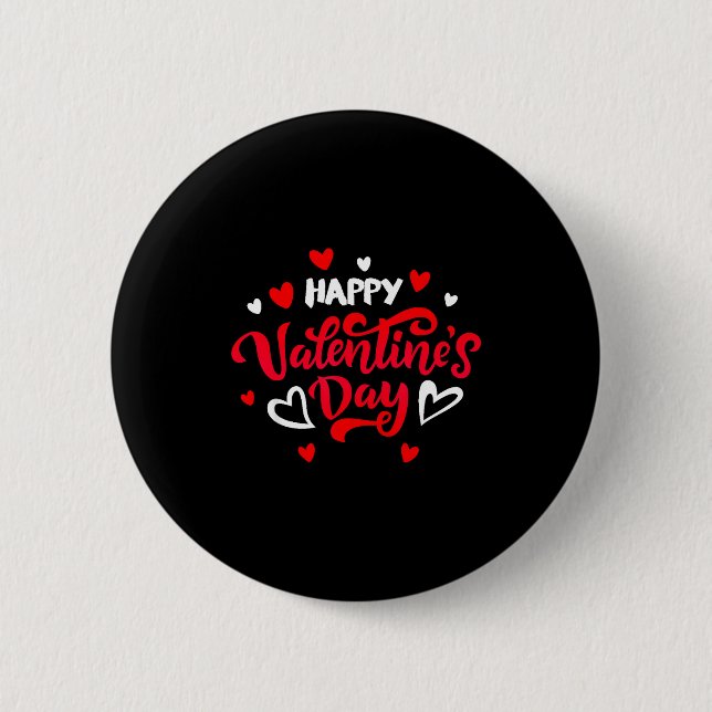 Bóton Redondo 5.08cm Happy Valentine's Day Couples Date Valentine Love  (Frente)