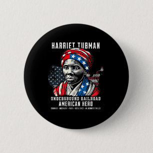 Bóton Redondo 5.08cm Harriet Tubman Underground Railroad American Hero