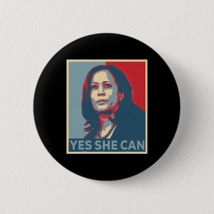Bóton Redondo 5.08cm Harris 2024 Presidente Eleição Kamala Sim Ela Pode