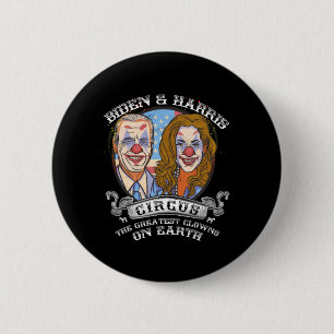 Bóton Redondo 5.08cm Harris Circus Maiores Palhaços Na Terra Anti-Biden