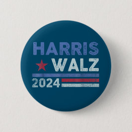 Bóton Redondo 5.08cm Harris Waltz 2024 Eleição Kamala Harris Marinho Az