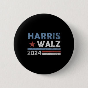 Bóton Redondo 5.08cm Harris Waltz 2024 Eleição Kamala Harris Tim Waltz