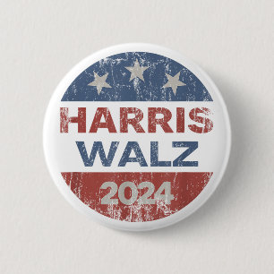 Bóton Redondo 5.08cm Harris Waltz 2024 EUA Harris Walz 2024