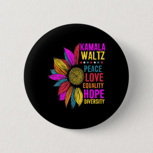 Bóton Redondo 5.08cm Harris Waltz Peace Love Igualdade Esperam Diversid
