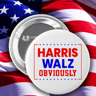 Bóton Redondo 5.08cm Harris Walz Obviamente Kamala Harris para Presiden