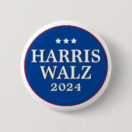 Bóton Redondo 5.08cm Harris Walz Votação 2024 Eleição Democrata