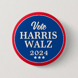 Bóton Redondo 5.08cm Harris Walz Votação 2024 Eleição Democrata