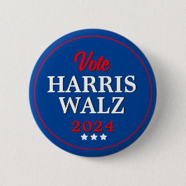 Bóton Redondo 5.08cm Harris Walz Votação 2024 Eleição Democrata