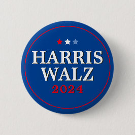 Bóton Redondo 5.08cm Harris Walz Votação 2024 Eleição Democrata