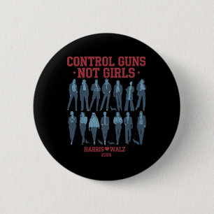 Bóton Redondo 5.08cm Harris Wheimer 2024 Control Guns Não Girls Kamala