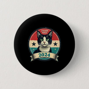 Bóton Redondo 5.08cm Harris Wheimer 2024 Engraçado Eleição De Gato Kama