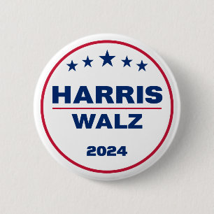 Bóton Redondo 5.08cm Harris Wlaz 2024 Kamala Harris Tim Walz Eleição