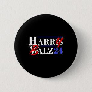 Bóton Redondo 5.08cm Harry B 2024 Funny Kamala Harris E Tim W 2024