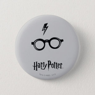 Bóton Redondo 5.08cm Harry Potter   Cicatriz e óculos de relâmpago