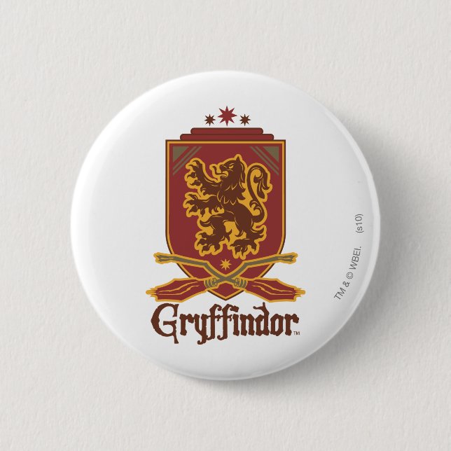 Bóton Redondo 5.08cm Harry Potter | Crachá Gryffindor QUIDDITCH™ (Frente)