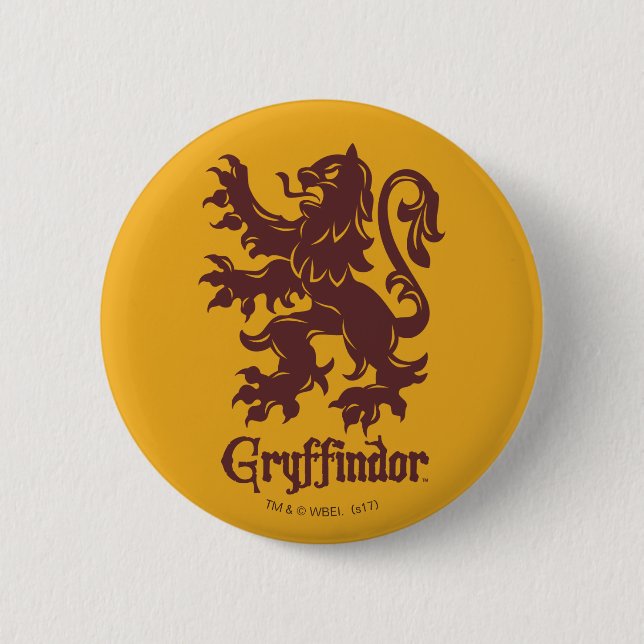 Bóton Redondo 5.08cm Harry Potter | Gráfico do Leão Gryffindor (Frente)