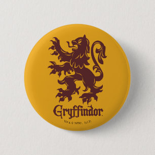 Bóton Redondo 5.08cm Harry Potter   Gráfico do Leão Gryffindor