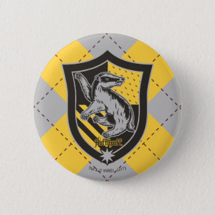 Bóton Redondo 5.08cm Harry Potter   Hufflepuff House Pride Crest