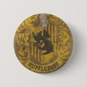 Bóton Redondo 5.08cm Harry Potter   Tinta Spray do Brasão da Lufa-Lufa