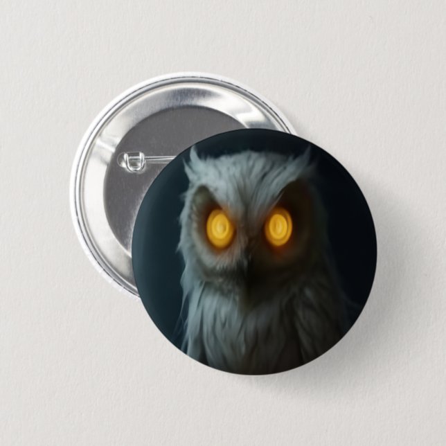 Bóton Redondo 5.08cm Haunted Owl Button (Frente & Verso)