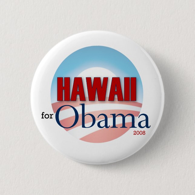 Bóton Redondo 5.08cm Havaí para Obama (Frente)
