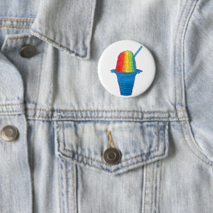 Bóton Redondo 5.08cm Havaiano Rainbow Shave Ice Frozen Dessert Hawaii