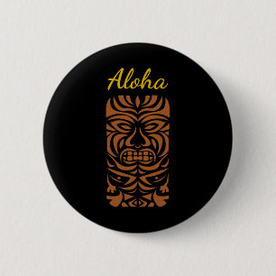 Bóton Redondo 5.08cm Hawaii Tiki Polynésia Grande Kahuna Hipster Retro