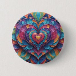 Bóton Redondo 5.08cm Heart Mandala