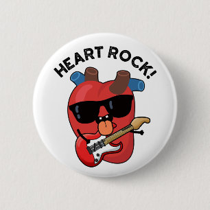 Bóton Redondo 5.08cm Heart Rock Funny Music Pun