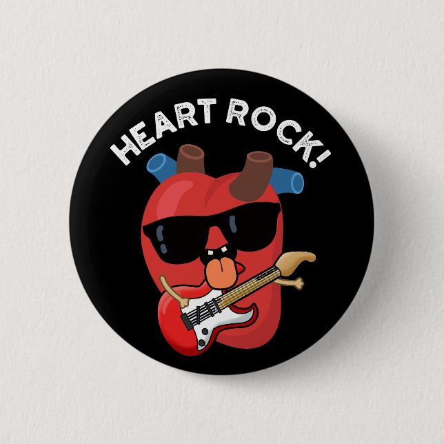 Bóton Redondo 5.08cm Heart Rock Funny Music Pun Dark BG (Frente)