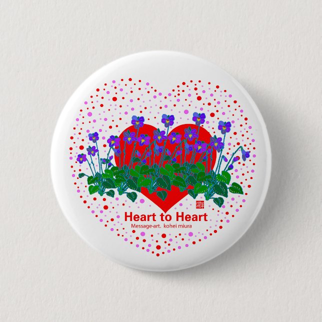 Bóton Redondo 5.08cm Heart To Heart (Frente)