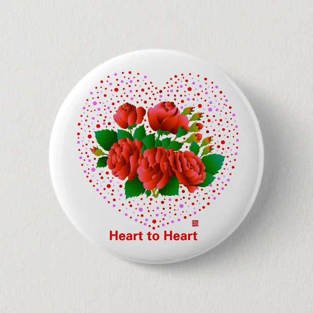 Bóton Redondo 5.08cm Heart To Heart (Frente)