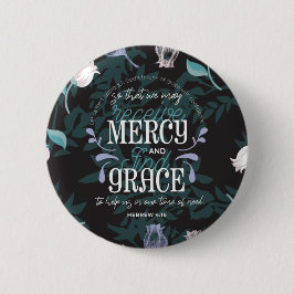 Bóton Redondo 5.08cm Hebraico 4:16 cita preto