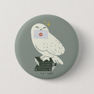 Bóton Redondo 5.08cm Hedwig com Carta Desenho Caprichoso