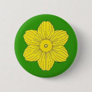 Bóton Redondo 5.08cm Heraldic Daffodil