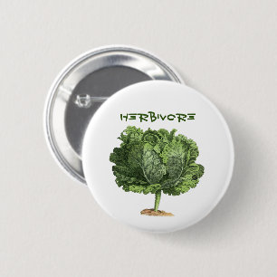 Bóton Redondo 5.08cm Herbivore Vegan Vegetarian Kale Pin Button