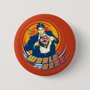 Bóton Redondo 5.08cm Herói do Mundo Superman