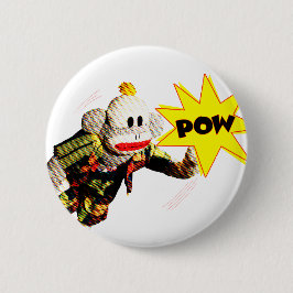 Bóton Redondo 5.08cm Herói super de SockMonkey