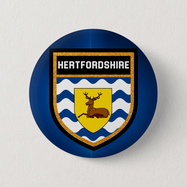 Bóton Redondo 5.08cm Hertfordshire Flag (Frente)
