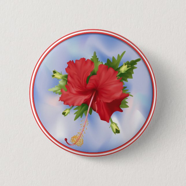 Bóton Redondo 5.08cm Hibiscus no gelo (Frente)
