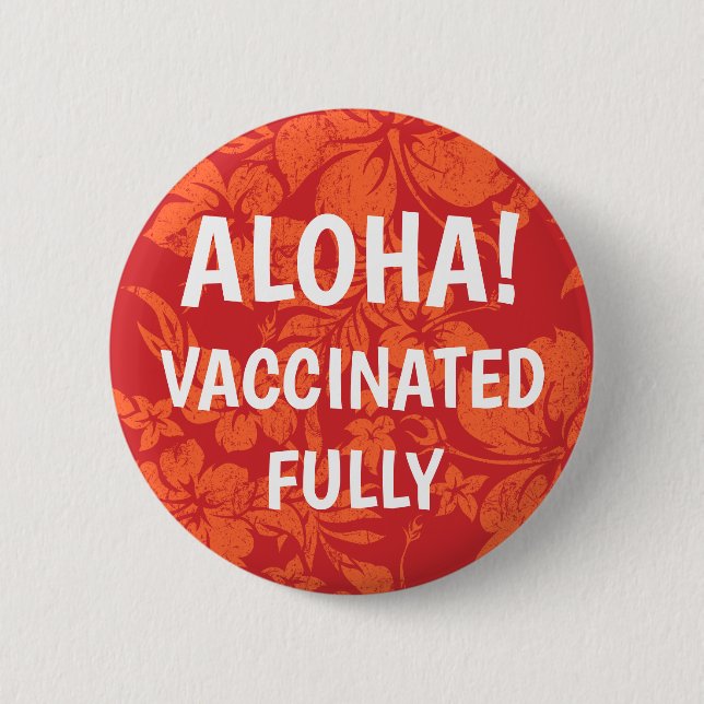 Bóton Redondo 5.08cm Hibiscus Pareau Afetou o Havaí Vacinado (Frente)