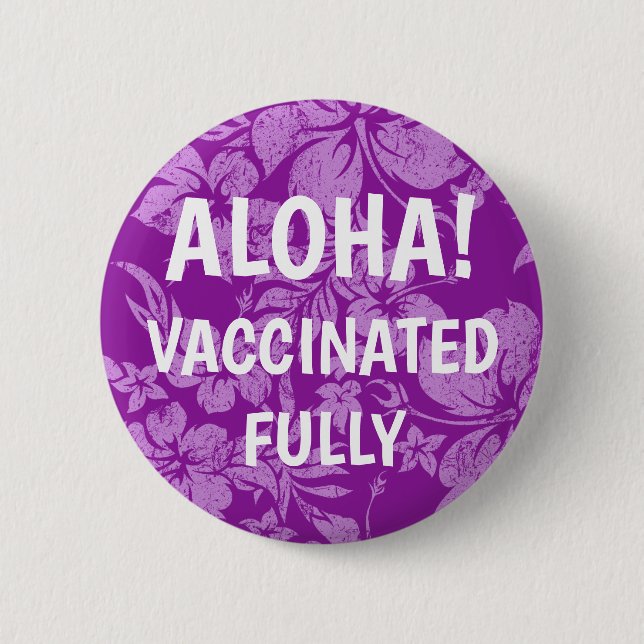 Bóton Redondo 5.08cm Hibiscus Pareau Afetou o Havaí Vacinado (Frente)